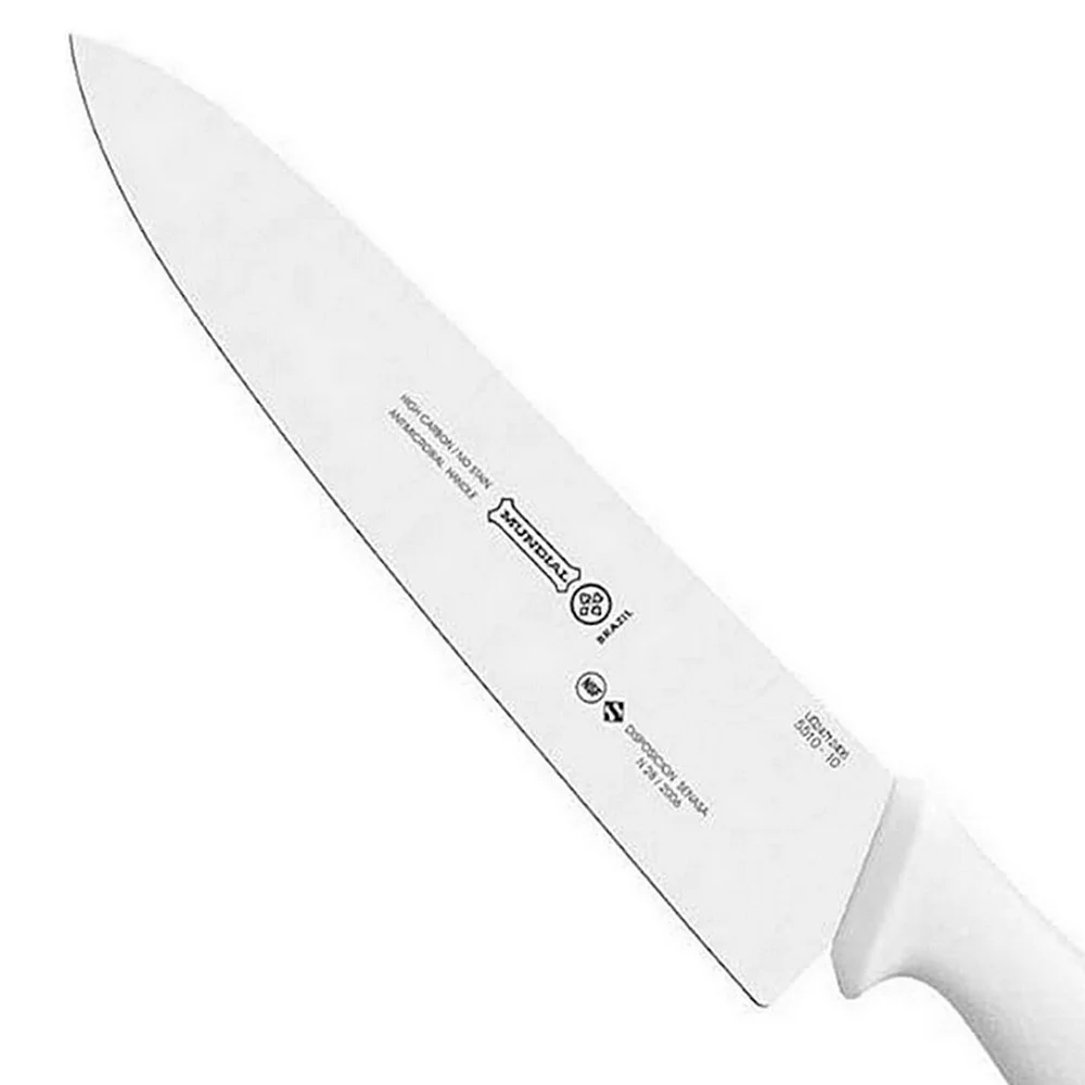 Faca de Refile de Mesa Triangular Larga Profissional Cabo Branco INOX 8" Mundial 5510-8