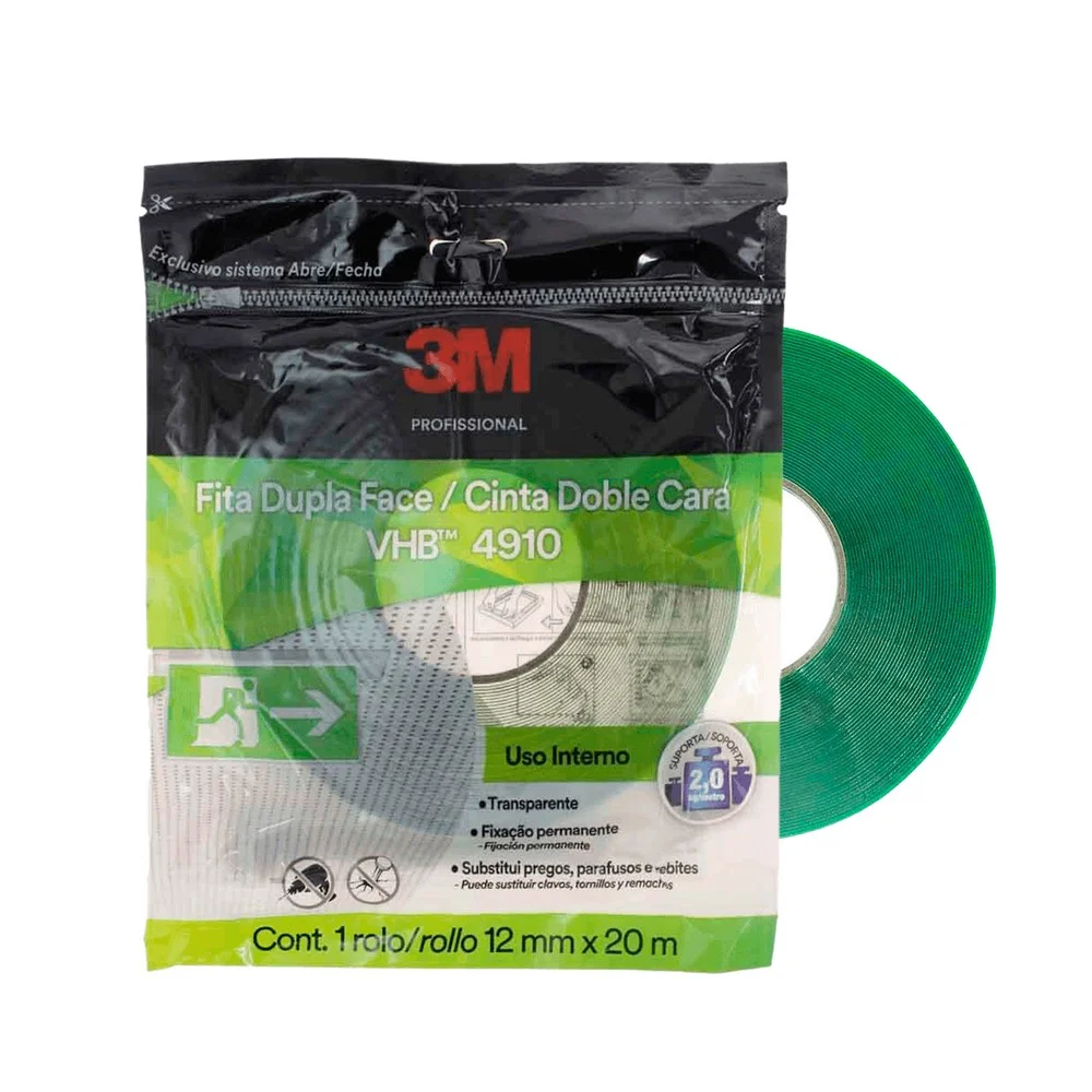 Fita Adesiva Dupla Face Flow Pack 12MMX20M 3m 4910