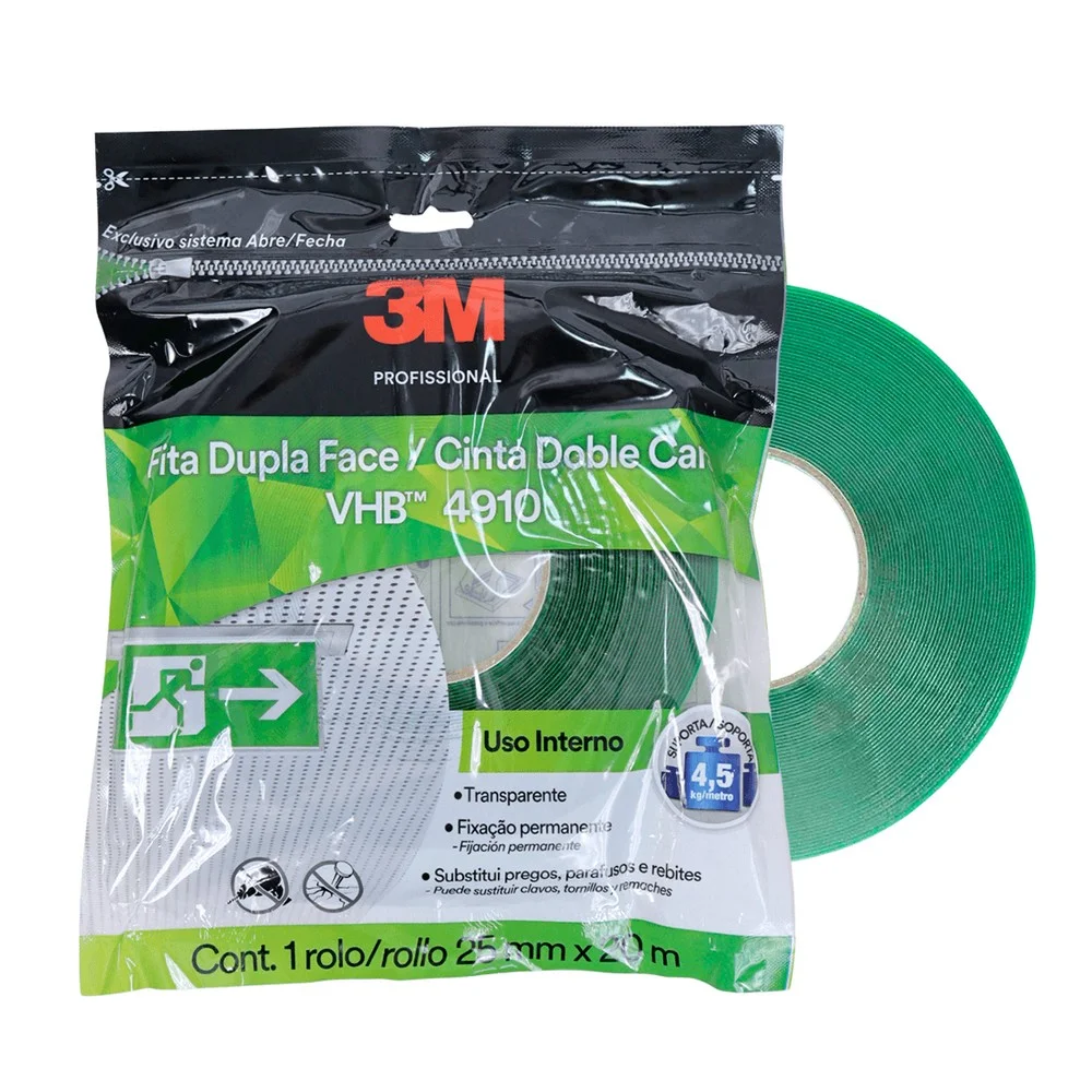 Fita Adesiva Dupla Face Flow Pack 25MMX20M 3m 4910