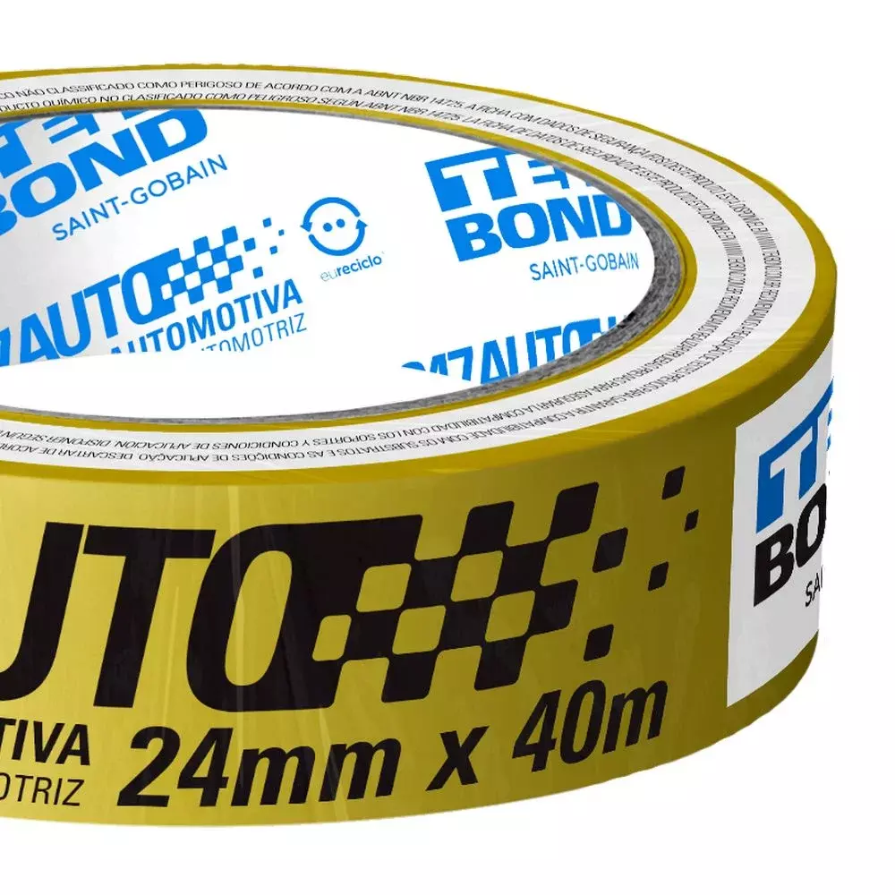 Fita Crepe Automotiva Amarela 24MMX40M Tekbond 247