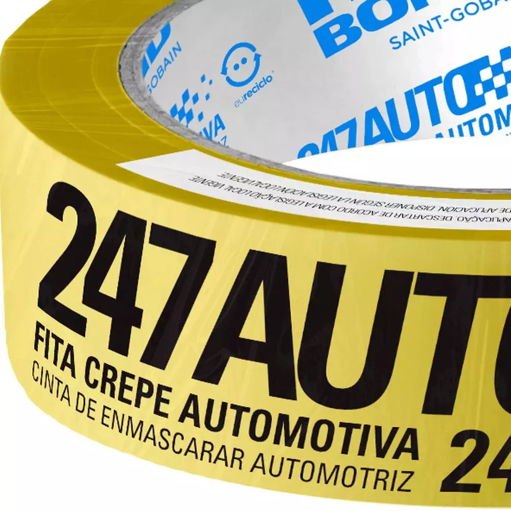 Fita Crepe Automotiva Amarela 24MMX40M Tekbond 247
