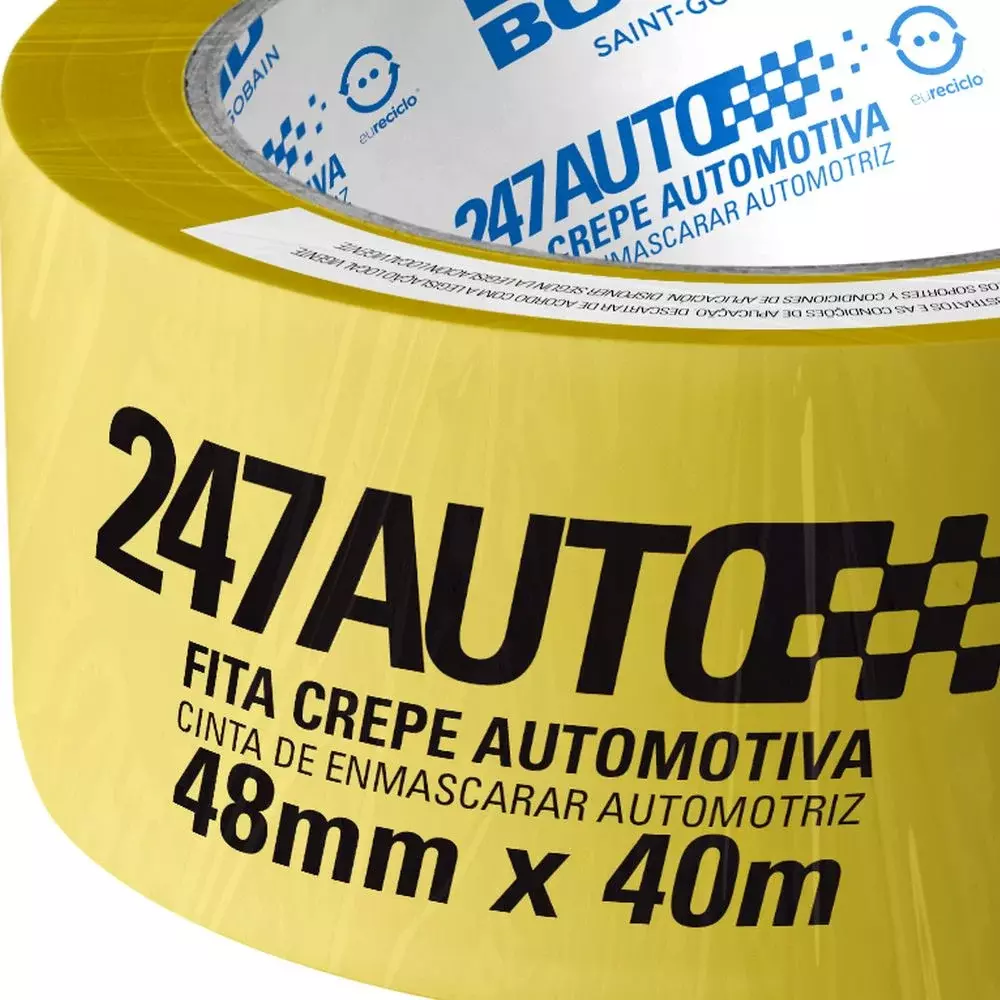 Fita Crepe Automotiva Amarela 48MMX40M Tekbond 247
