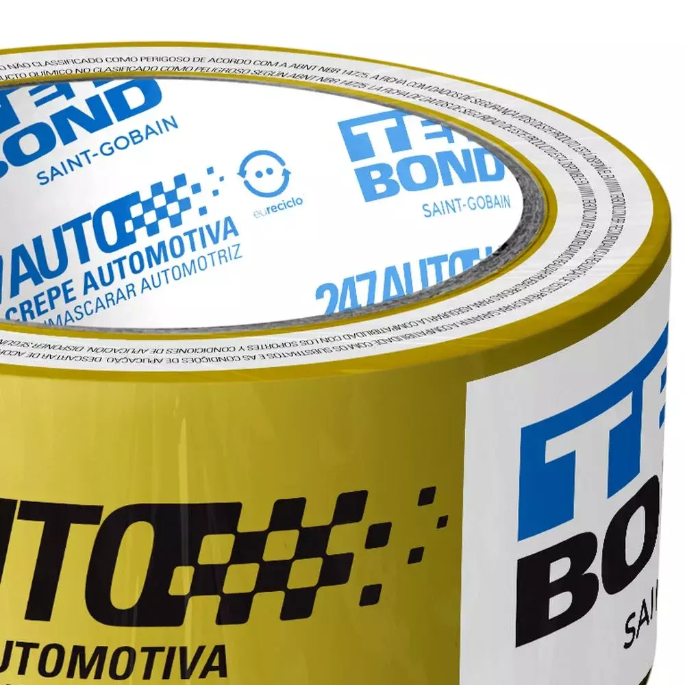 Fita Crepe Automotiva Amarela 48MMX40M Tekbond 247
