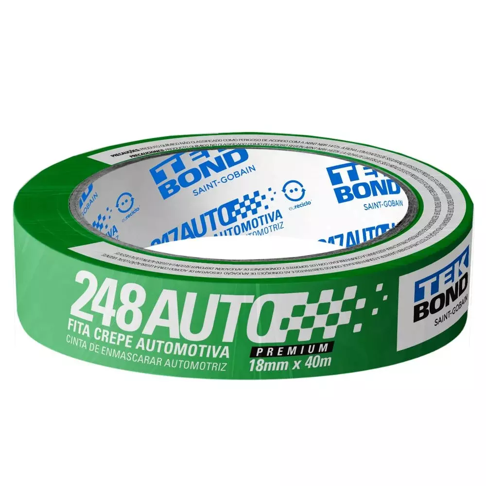 Fita Crepe Automotiva Verde 18MMX40M Tekbond 248