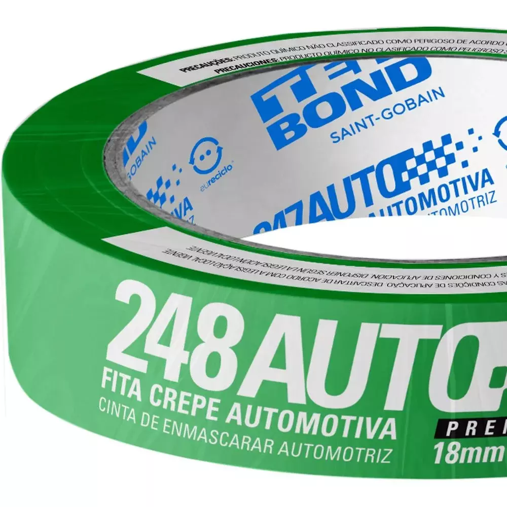 Fita Crepe Automotiva Verde 18MMX40M Tekbond 248