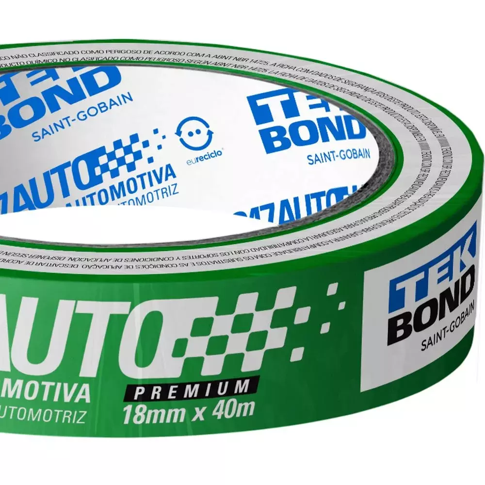 Fita Crepe Automotiva Verde 18MMX40M Tekbond 248