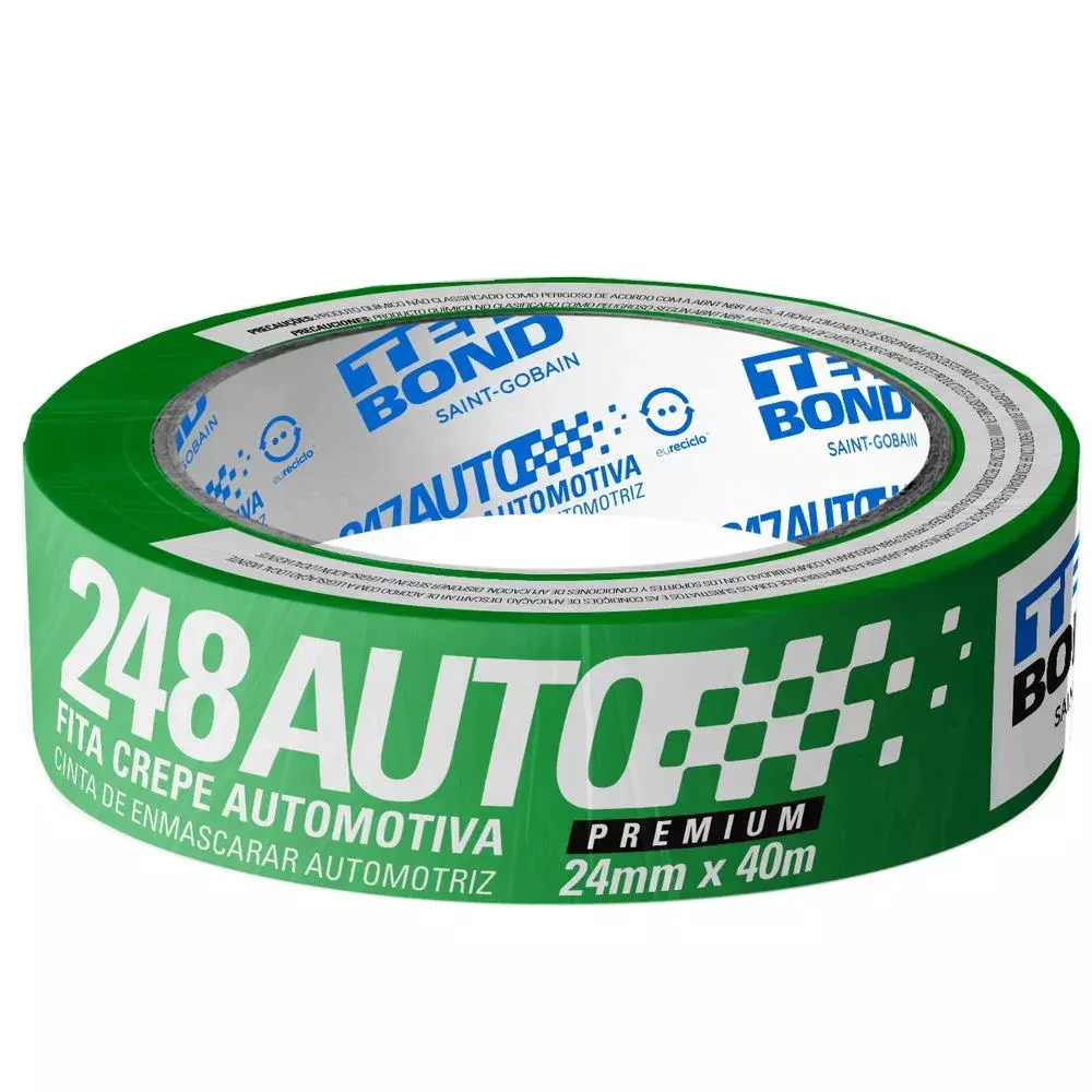 Fita Crepe Automotiva Verde 24MMX40M Tekbond 248
