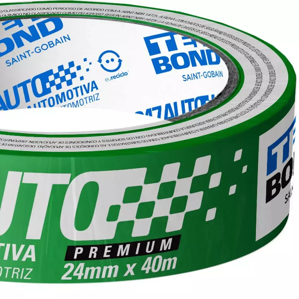 Fita Crepe Automotiva Verde 24MMX40M Tekbond 248