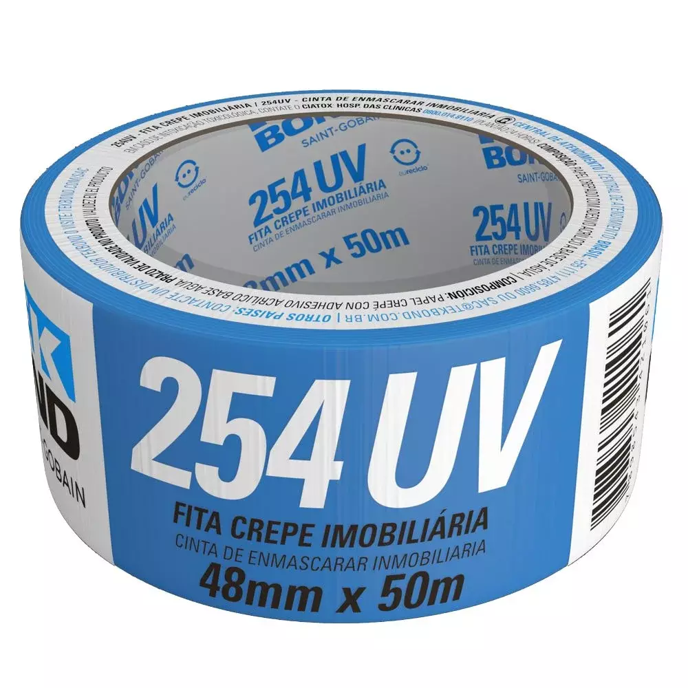 Fita Crepe Imobiliaria Azul 48MMX50M Tekbond 254UV