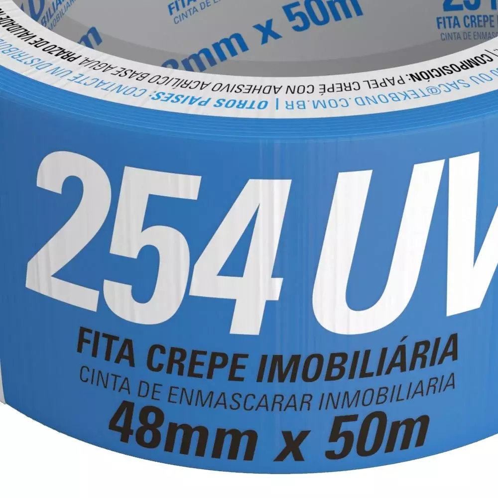 Fita Crepe Imobiliaria Azul 48MMX50M Tekbond 254UV