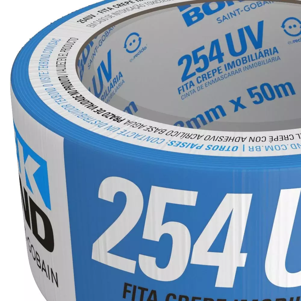 Fita Crepe Imobiliaria Azul 48MMX50M Tekbond 254UV