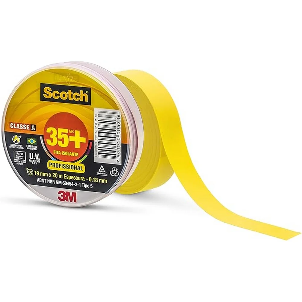 Fita Isolante Amarela 19MMX20M 3m SCOTCH 35+