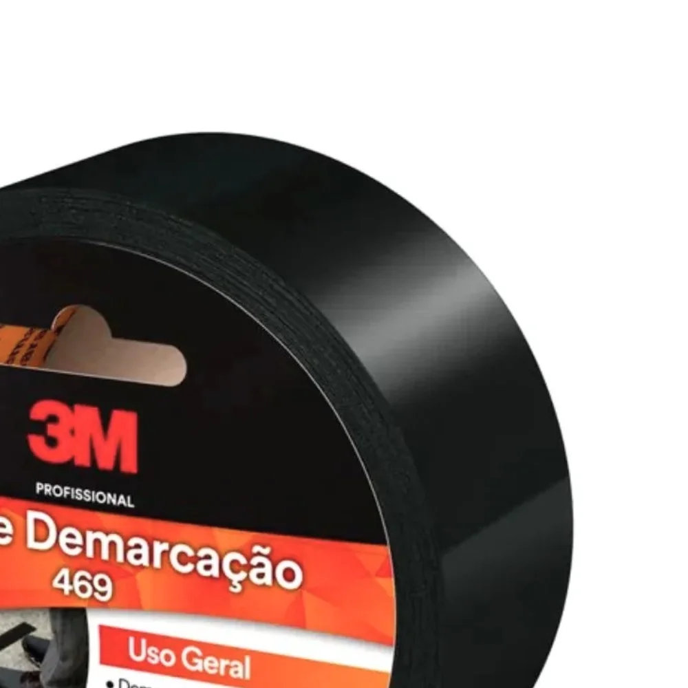 Fita para Demarcacao de Solo Preta USO Geral 50MMX30M 3m 469