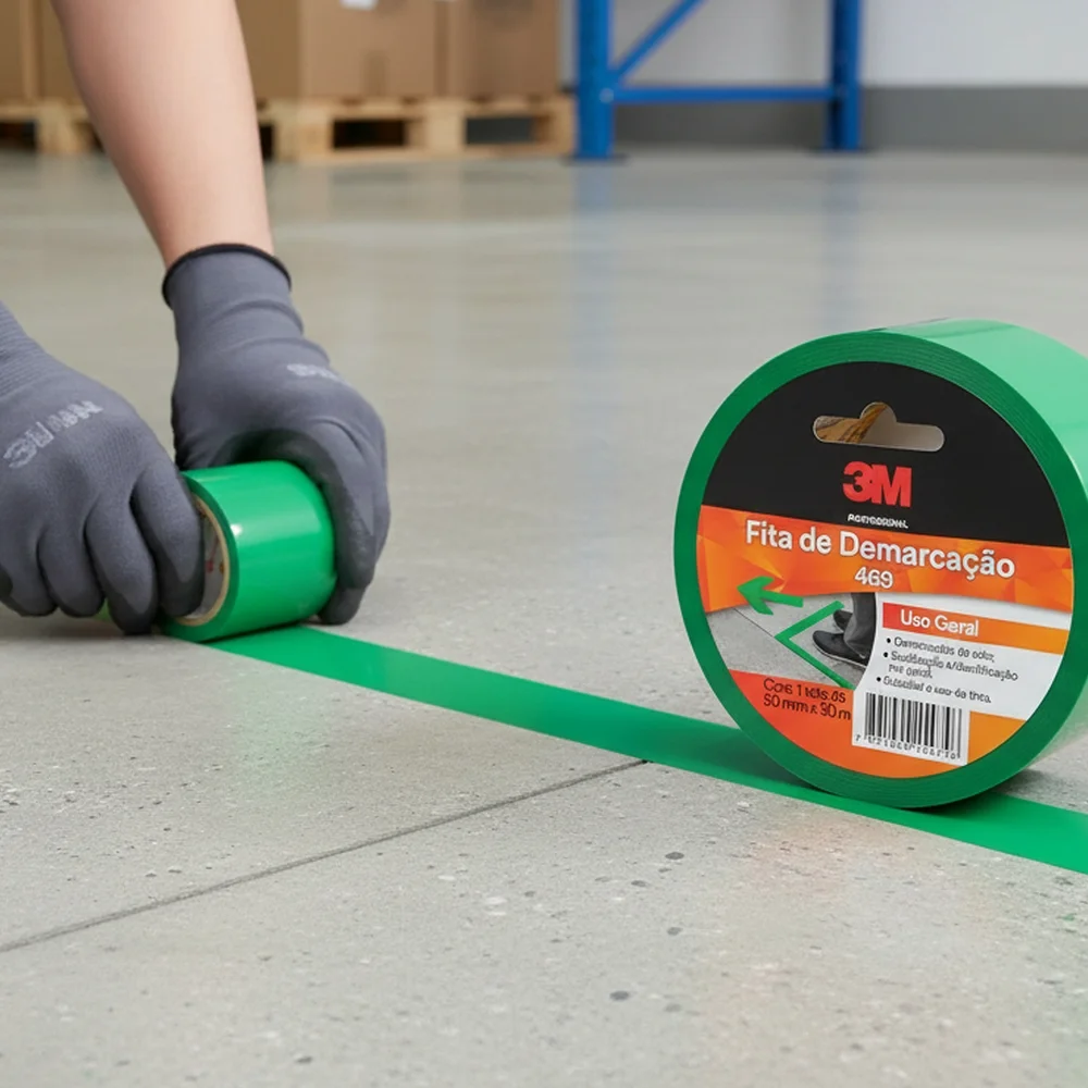 Fita para Demarcacao de Solo Verde USO Geral 50MMX30M 3m 469