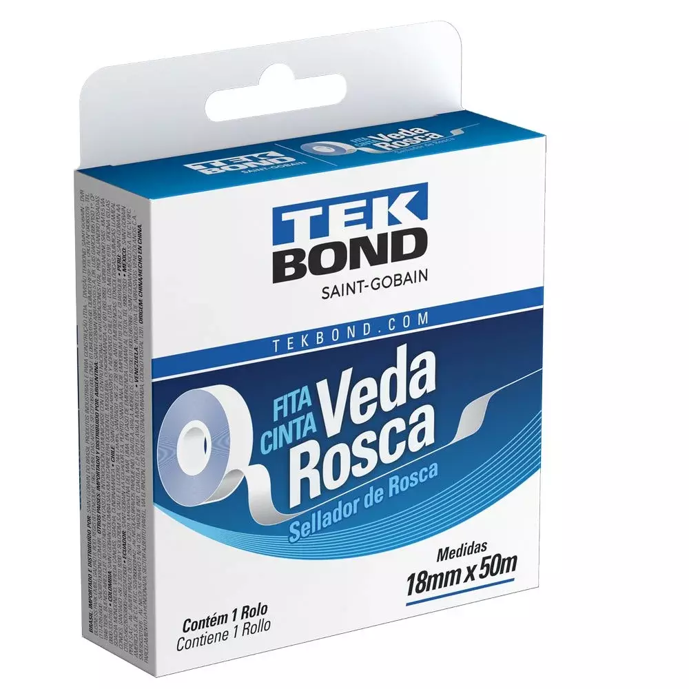 Fita Teflon 18X50M Tekbond 78072714809