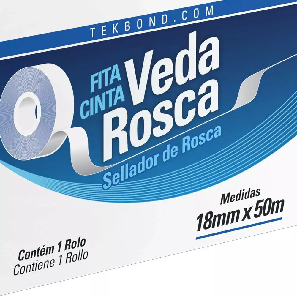Fita Teflon 18X50M Tekbond 78072714809