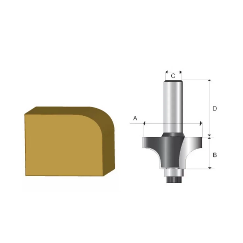 Fresa Cantoneira com Rolamento Raio 6 Para Tupia Manual MD 12,7X24,7MM H6 Makita D-09444