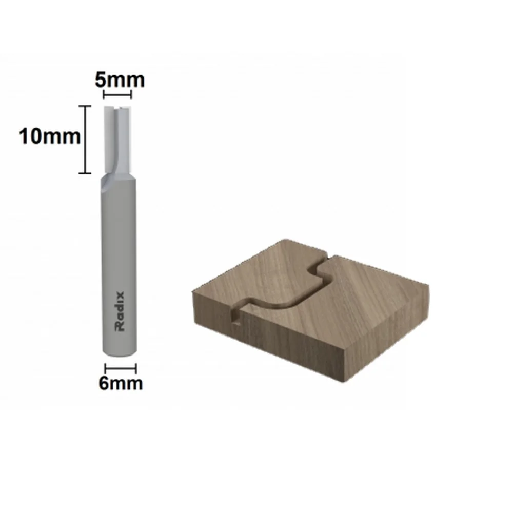 Fresa Paralela 2 Cortes Para Tupia Manual MD 5X10MM H1/4 Radix 150510.02