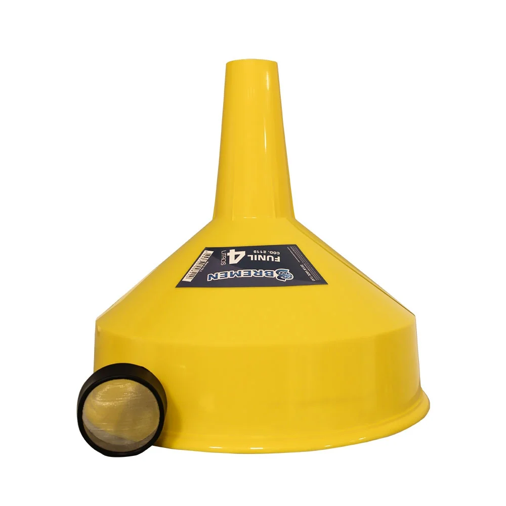 Funil Reto Em Polietileno Amarelo Com Tela 300MM/4LT Bremen 2119
