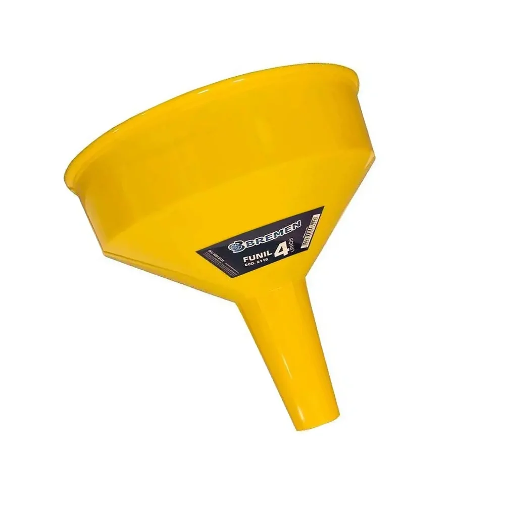 Funil Reto Em Polietileno Amarelo Com Tela 300MM/4LT Bremen 2119