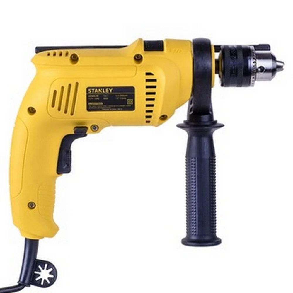 Furadeira de Impacto Reversivel Caixa Plastica Martelo Chave de Fenda e Phillips 1/2" 110V 600W Stanley SDH600KS1BR