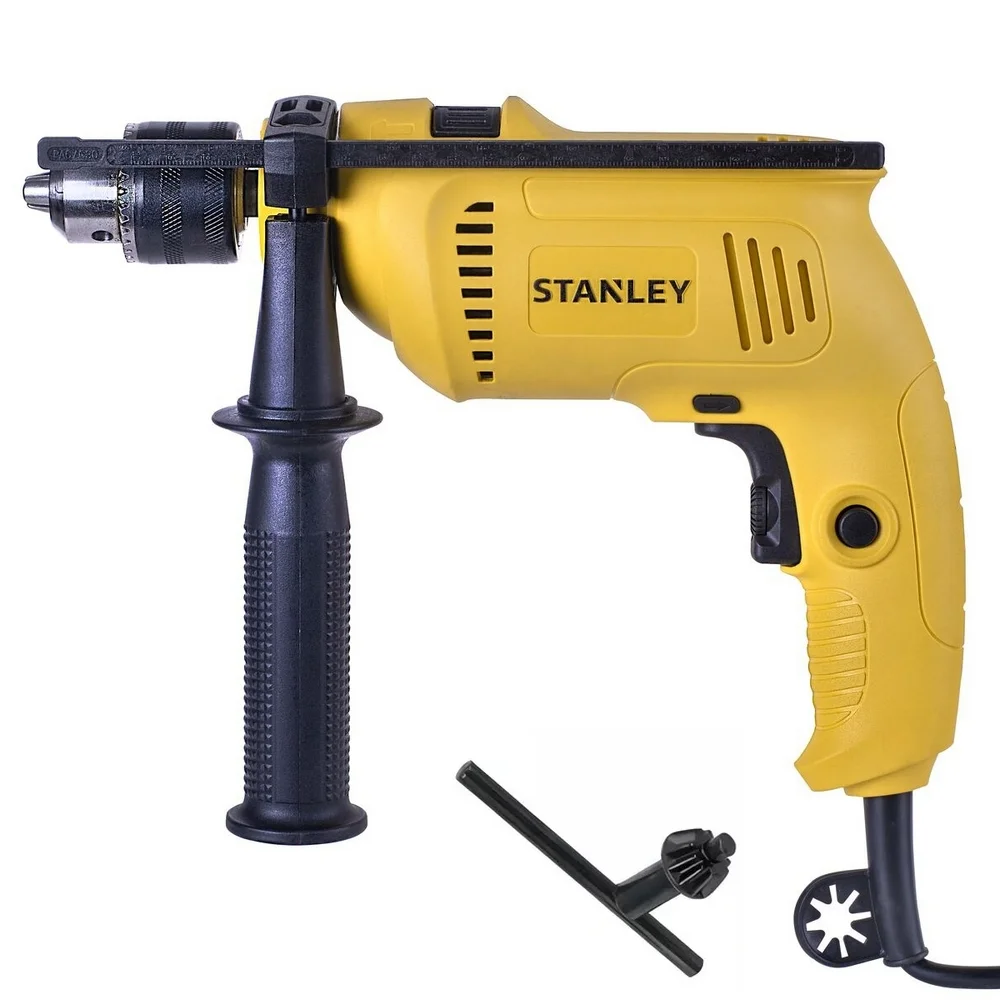 Furadeira de Impacto Reversivel Caixa Plastica Martelo Chave de Fenda e Phillips 1/2" 110V 600W Stanley SDH600KS1BR