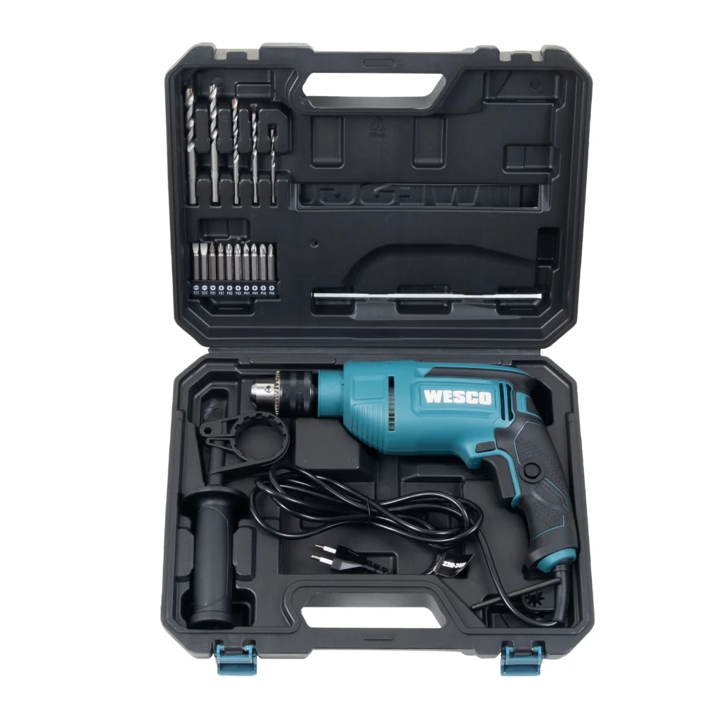 Furadeira de Impacto Reversivel Velocidade Variavel com Maleta e Acessorios 1/2" 220V 800W Wesco WS3179K