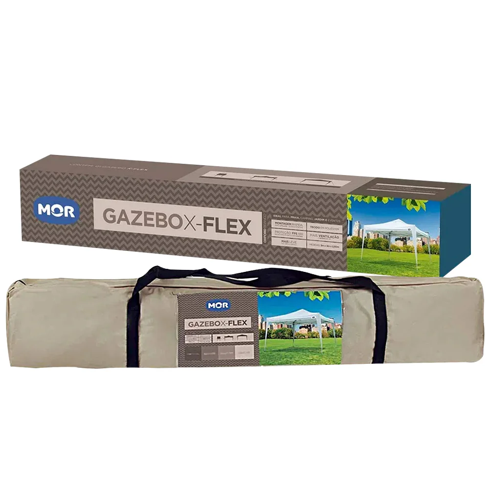Gazebo X-Flex Oxford Branco Reforcado com Silvercoating 3X3 METROS Mor 3539