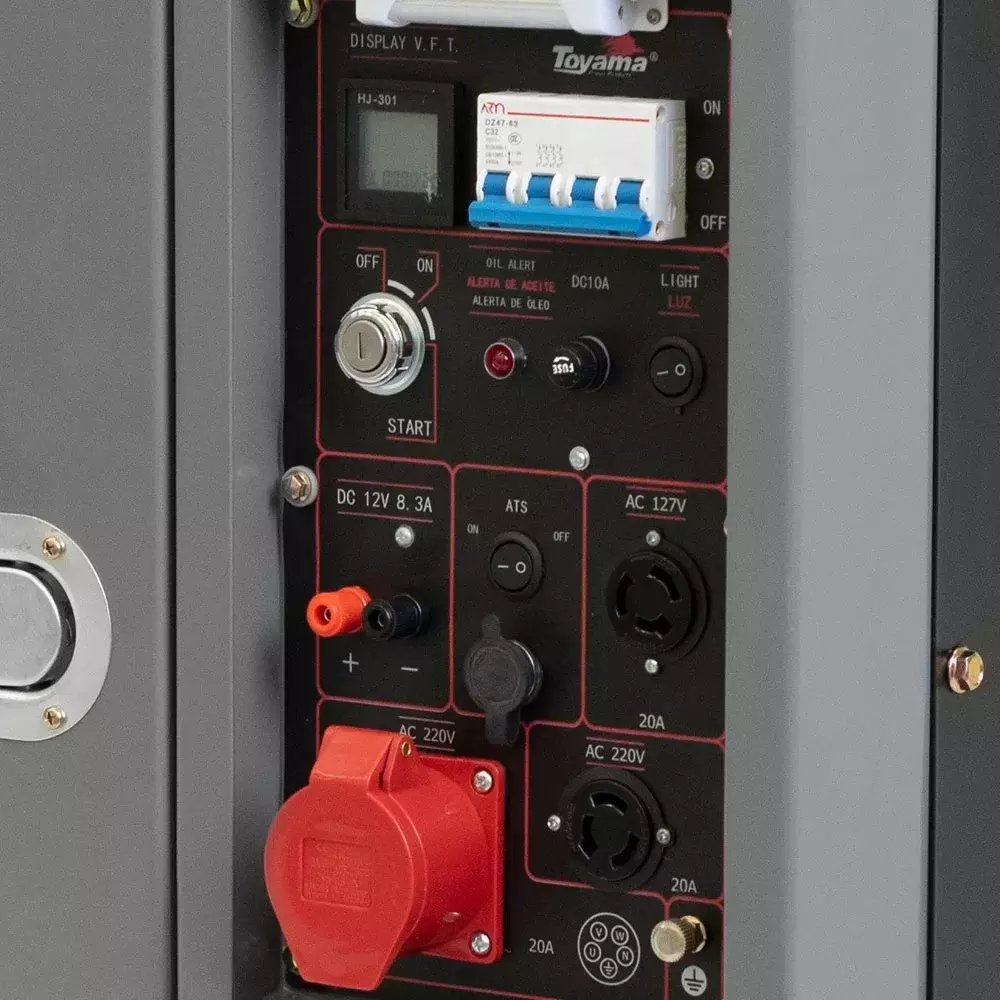Gerador de Energia a Diesel Cabinado USO Intensivo 498CC 4T Partida Eletrica 220V TRIF 7,5KVA Toyama TDG8500SLE3DXP