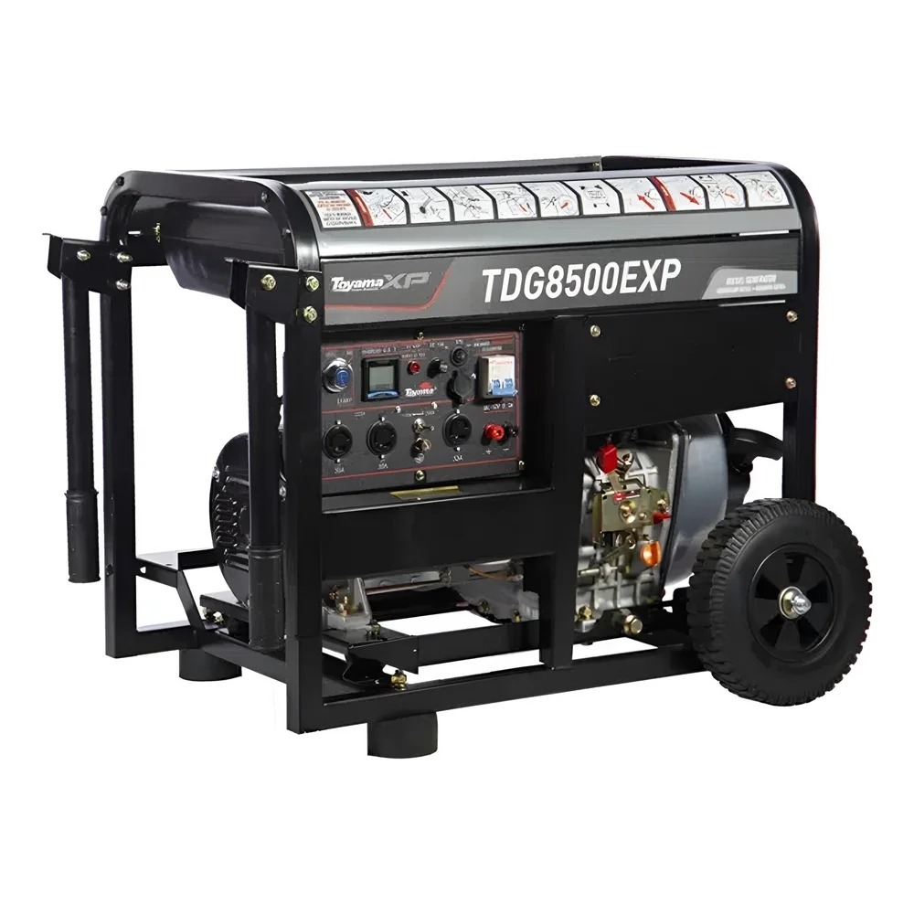 Gerador de Energia a Diesel USO Profissional 498CC 4T Partida Eletrica Manual Bivolt 7KVA Toyama TDG8500EXP