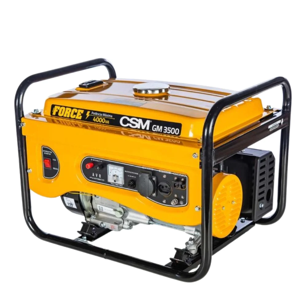 Gerador de Energia a Gasolina Motor 4T 6,5HP Partida Manual Bivolt 4KVA Csm GM3500