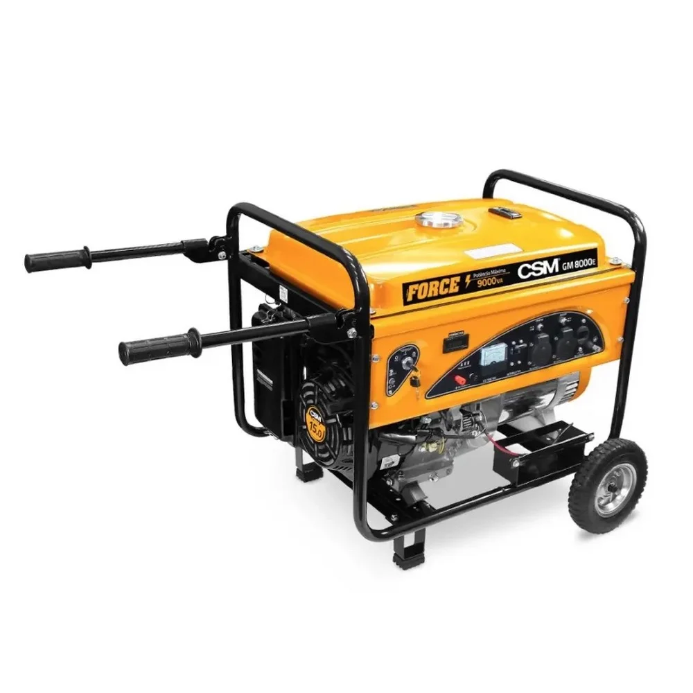 Gerador de Energia a Gasolina Partida Eletrica e Manual Motor 4T 15HP Bivolt 8,5KVA Csm GM8000E