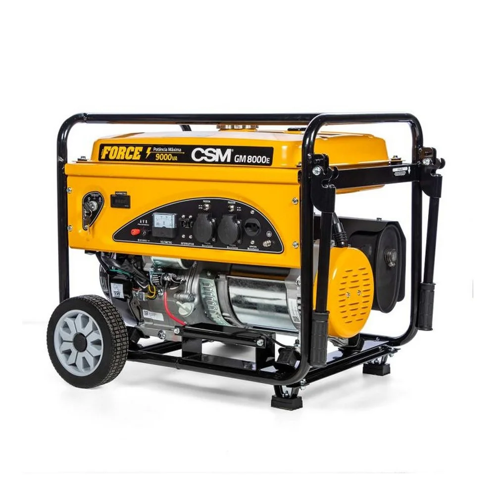 Gerador de Energia a Gasolina Partida Eletrica e Manual Motor 4T 15HP Bivolt 8,5KVA Csm GM8000E
