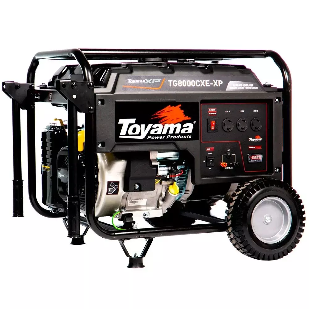 Gerador de Energia a Gasolina USO Intensivo 420CC 4T Partida Eletrica e Manual 220V TRIF 8,75KVA Toyama TG8000CXE3D-XP