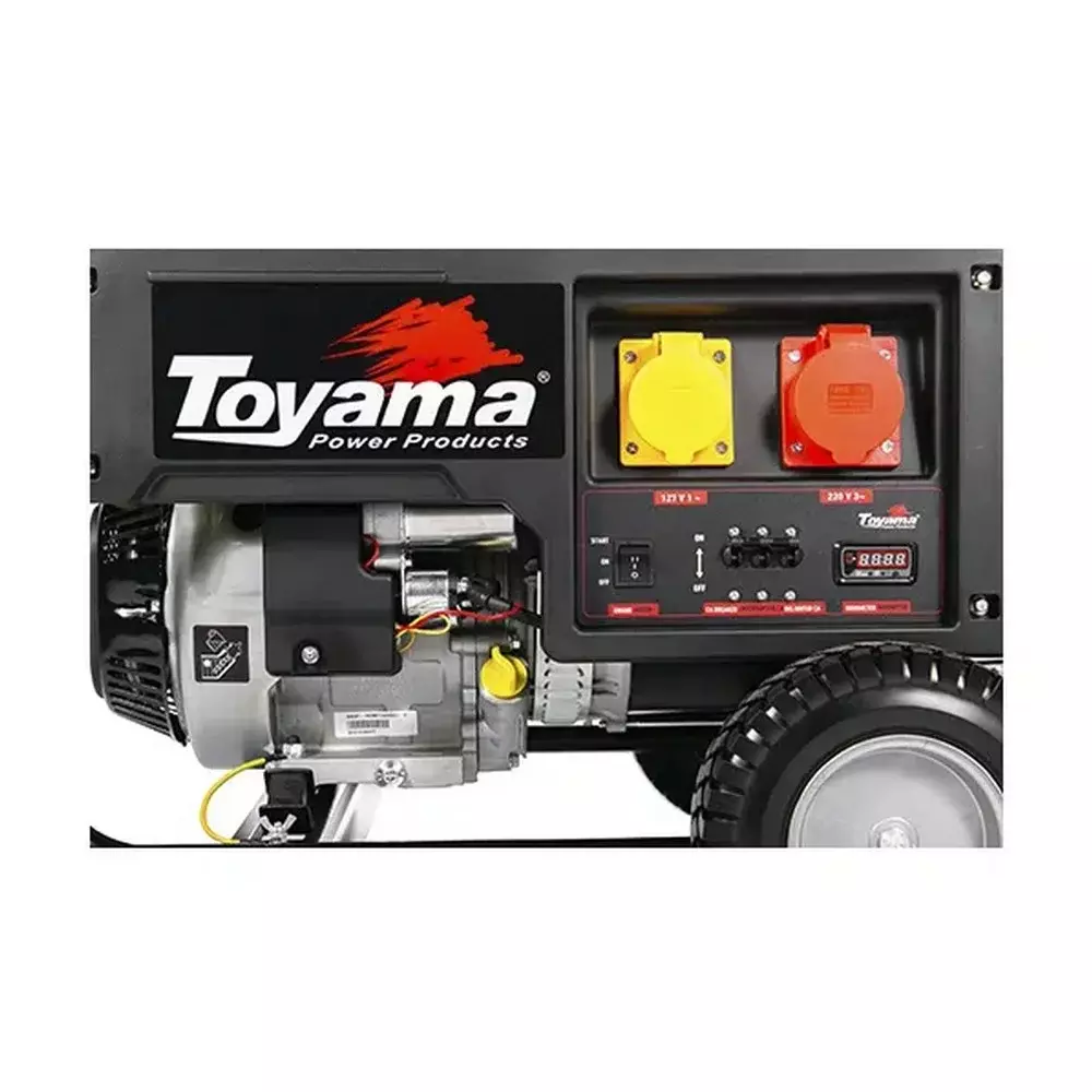 Gerador de Energia a Gasolina USO Intensivo 420CC 4T Partida Eletrica e Manual 220V TRIF 8,75KVA Toyama TG8000CXE3D-XP