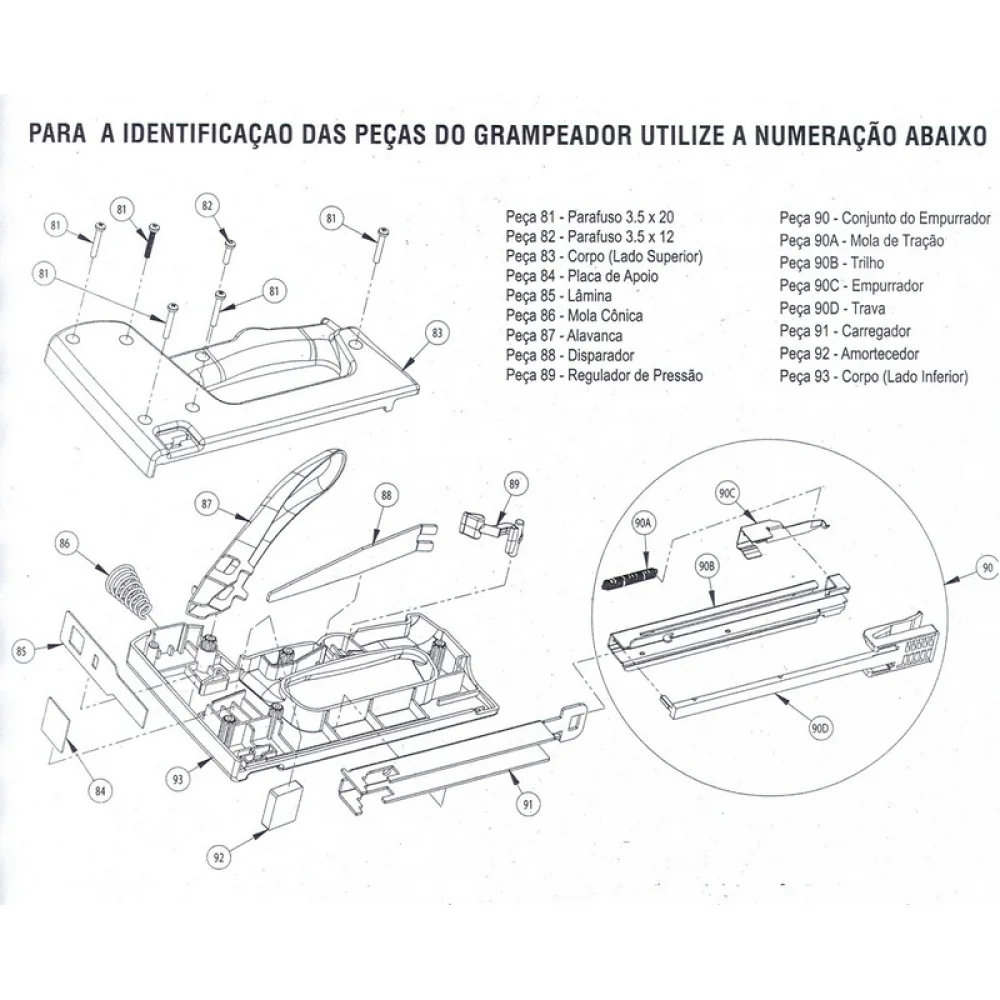 Grampeador e Pinador Manual Rocama 80F