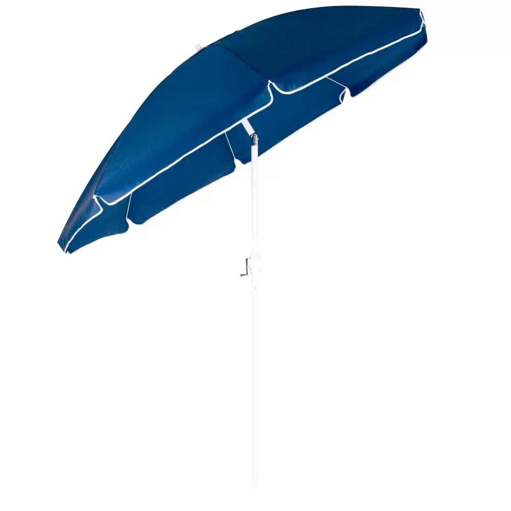 Guarda-Sol Azul com Manivela Hastes Em Aluminio 2,5M Mor 3727