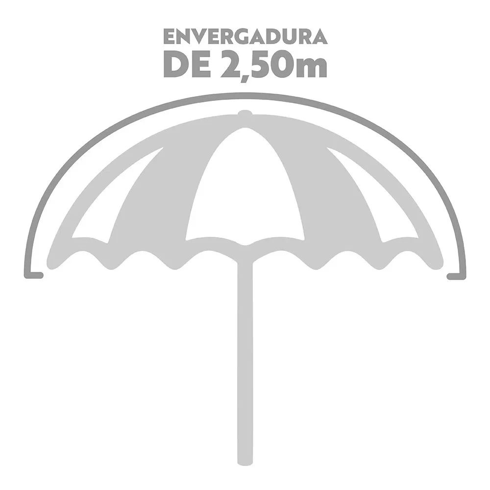 Guarda-Sol Azul com Manivela Hastes Em Aluminio 2,5M Mor 3727