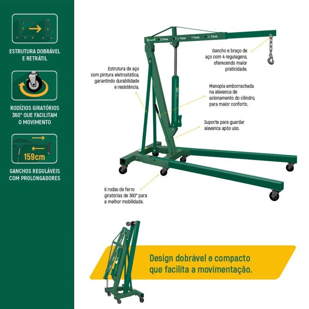 Guincho Hidraulico Dobravel Extensivel 2T Sata SCAE5843-LA