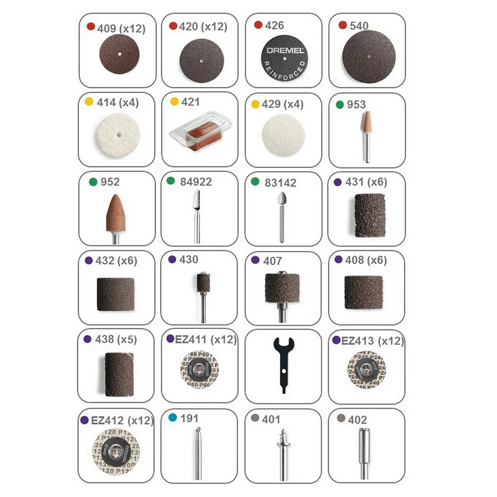 Jogo Acessorios para Micro Retifica 110 Pecas Para Cortar Polir Gravar e Outros Dremel 709