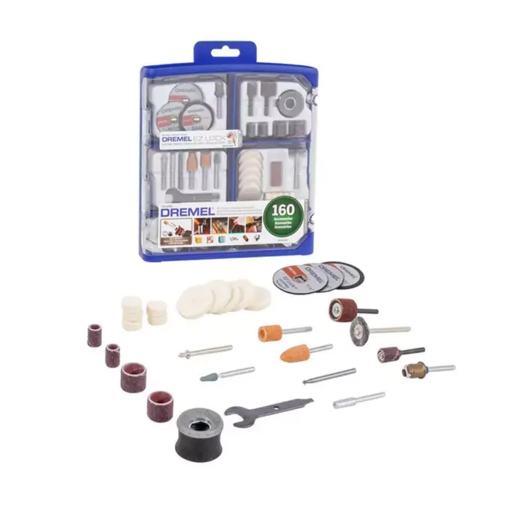 Jogo Acessorios para Micro Retifica 160 Pecas Para Cortar Lixar Polir e Outros Dremel 710