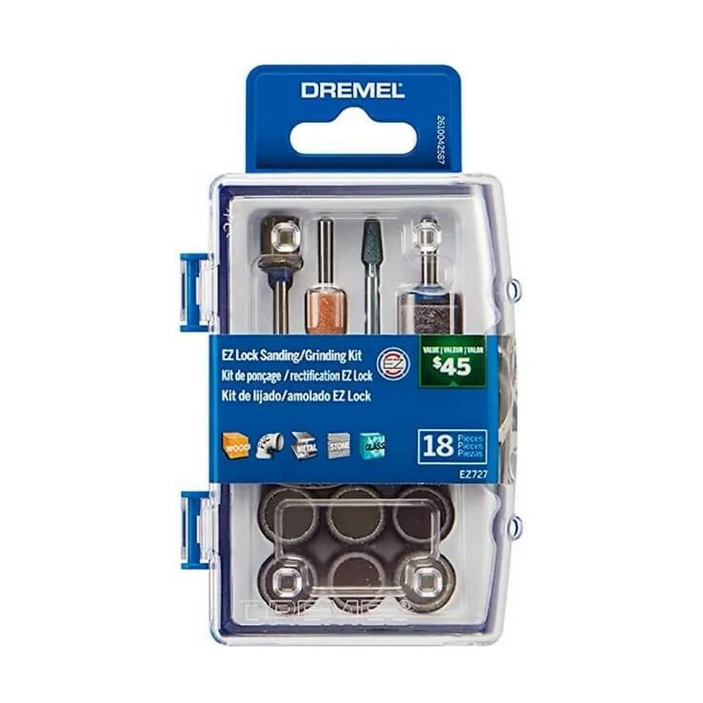 Jogo Acessorios para Micro Retifica 18 Pecas Para Esmerilhar e Lixar Dremel EZ727