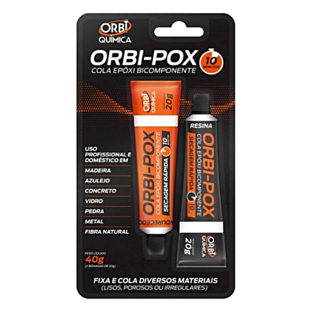 Adesivo Epoxi 10 Minutos 2pcs 40G Orbi ORBI-POX