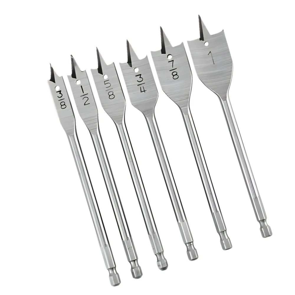 Jogo Broca Chata 6 Pecas Encaixe Hexagonal 3/8A1" Rocast 530050