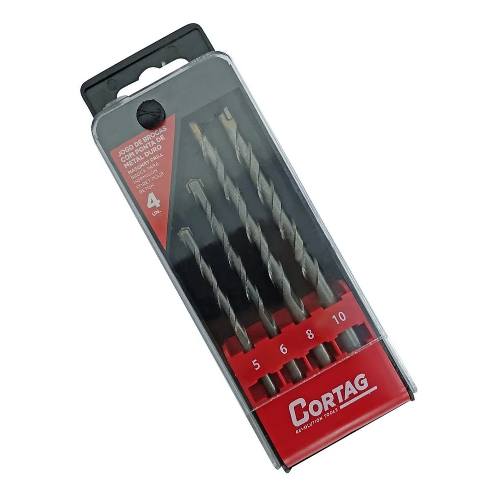 Jogo Broca de Widia Concreto 4pcs 5A10MM Cortag 62307