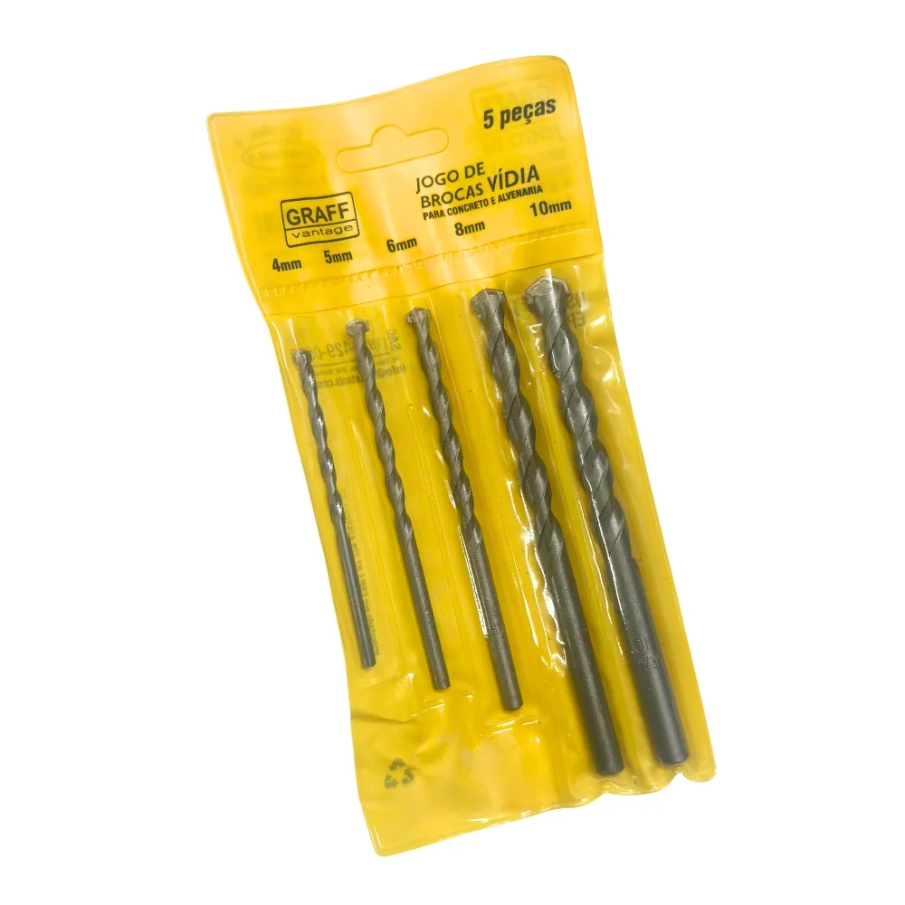 Jogo Broca de Widia Concreto 5pcs 4A10MM Graff 6540024
