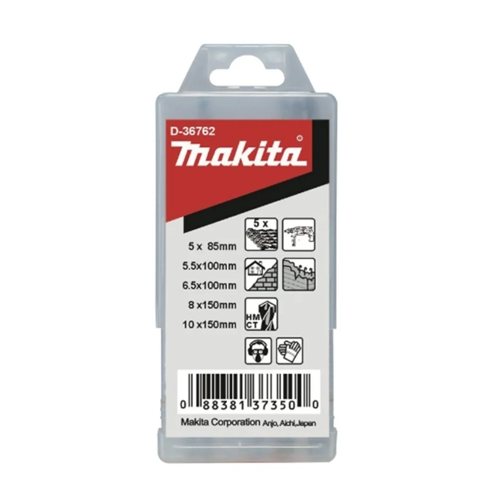 Jogo Broca de Widia Concreto 5pcs 5A10MM Makita D-36762