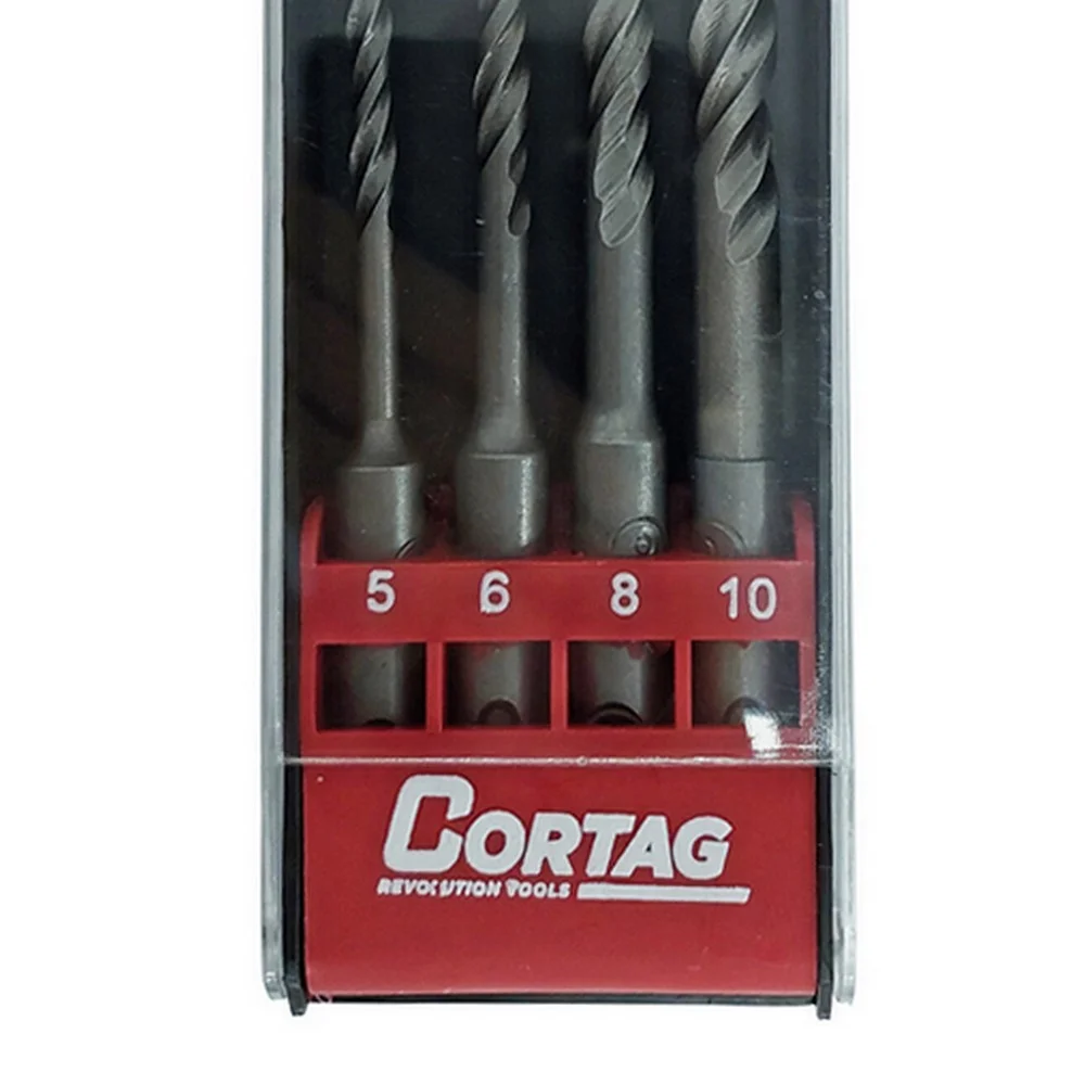 Jogo Broca de Widia Sds-Plus 4pcs 5,6,8,10MM Cortag 62308
