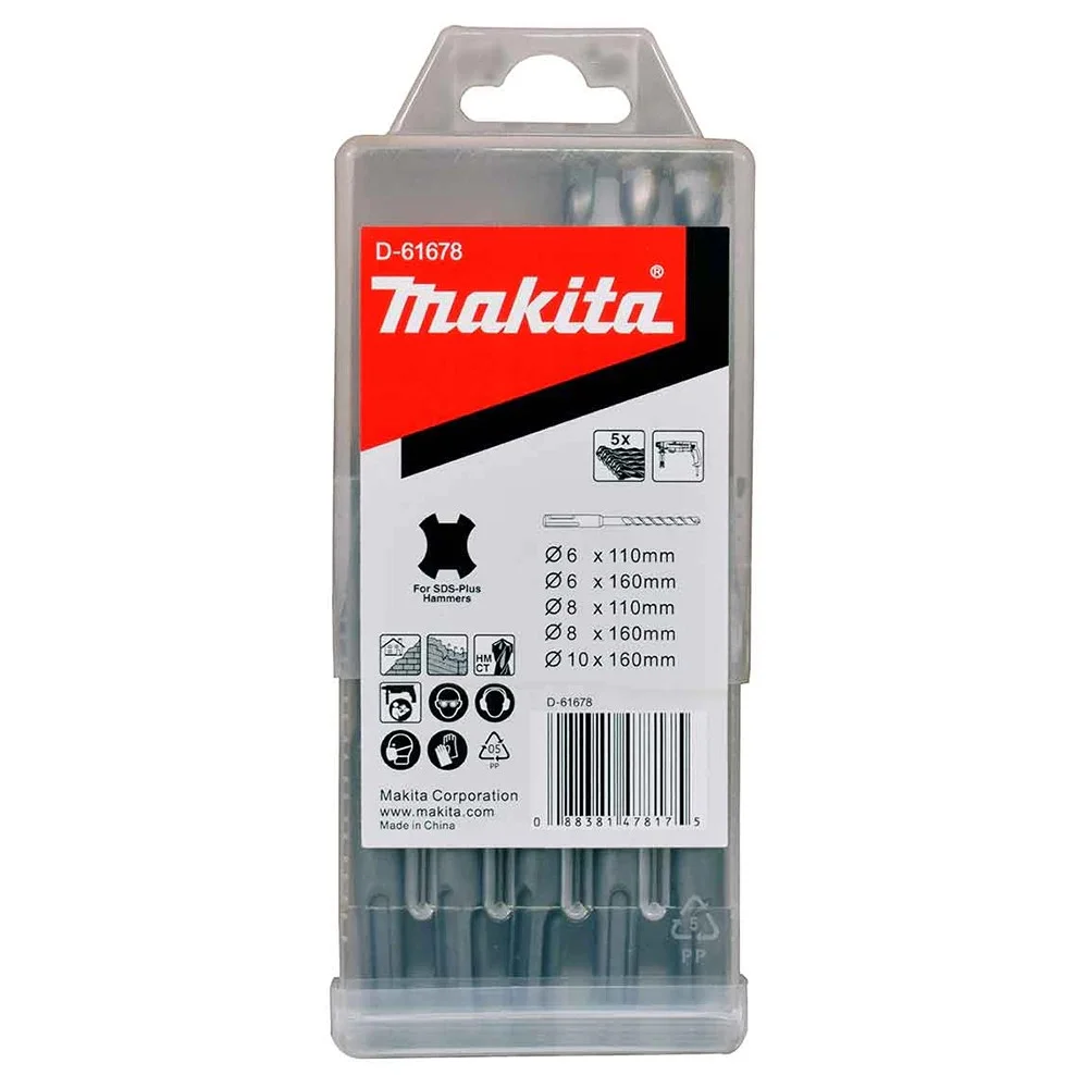 Jogo Broca de Widia Sds-Plus 5pcs 6,8,10MM Makita D-61678