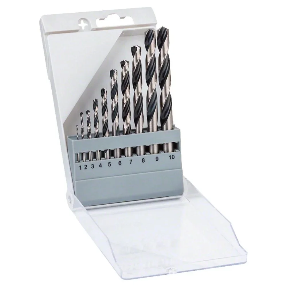 Jogo Broca Haste Paralela 10 Pecas Point TEQ DIN 338 HSS 1A10MM Bosch 2608577348